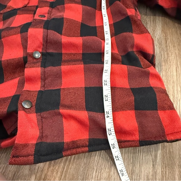 NBT Flannel Jacket Mens Sz L Armored Jacket Plaid Moto Type B Red Black T FLAW - Picture 9 of 11